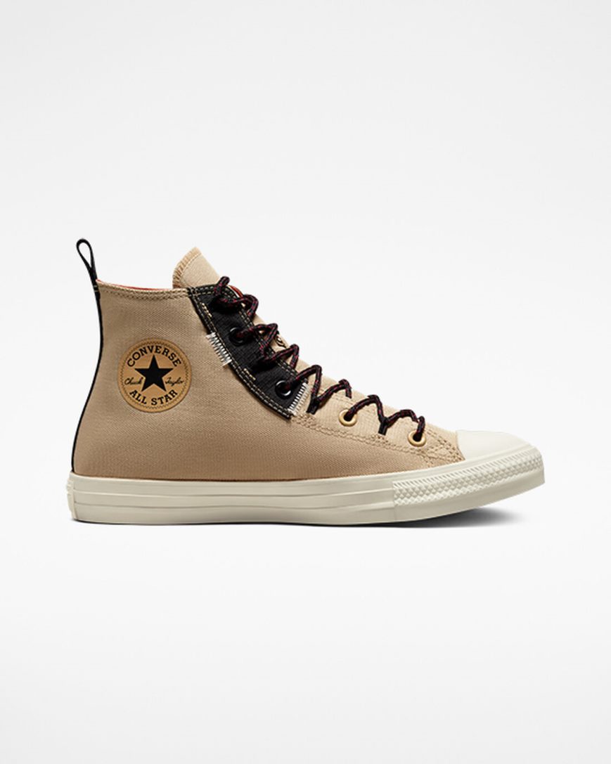 Tenis Converse Chuck Taylor All Star Rugged Basics Cano Alto Feminino Caqui Laranja | PT H09P857